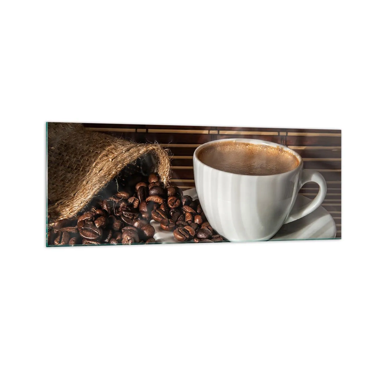 Obraz na skle - Černost uhlí, průzračnost jantaru - 140x50 cm