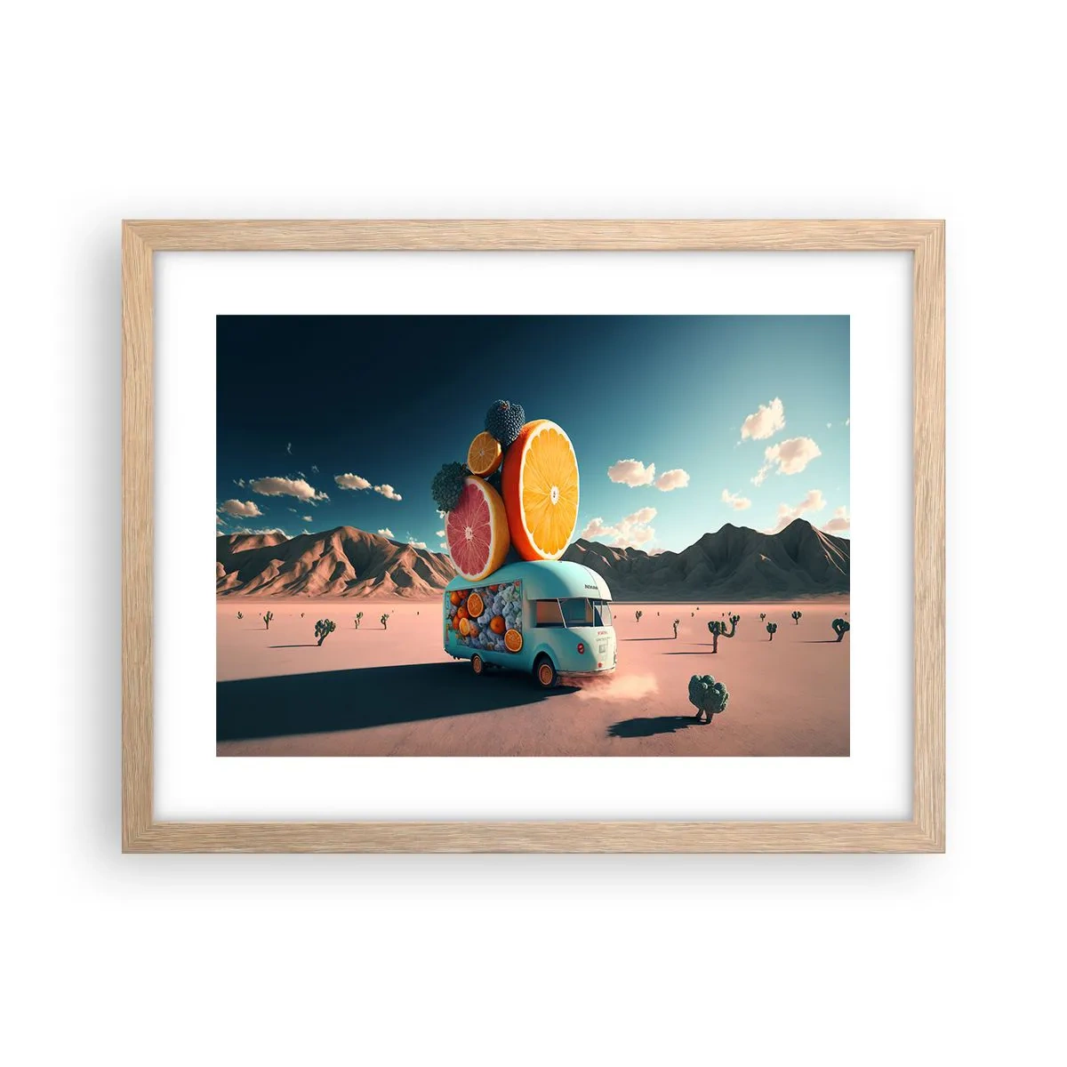 Plakát v rámu světlý dub - Chuť prázdnin - 40x30 cm