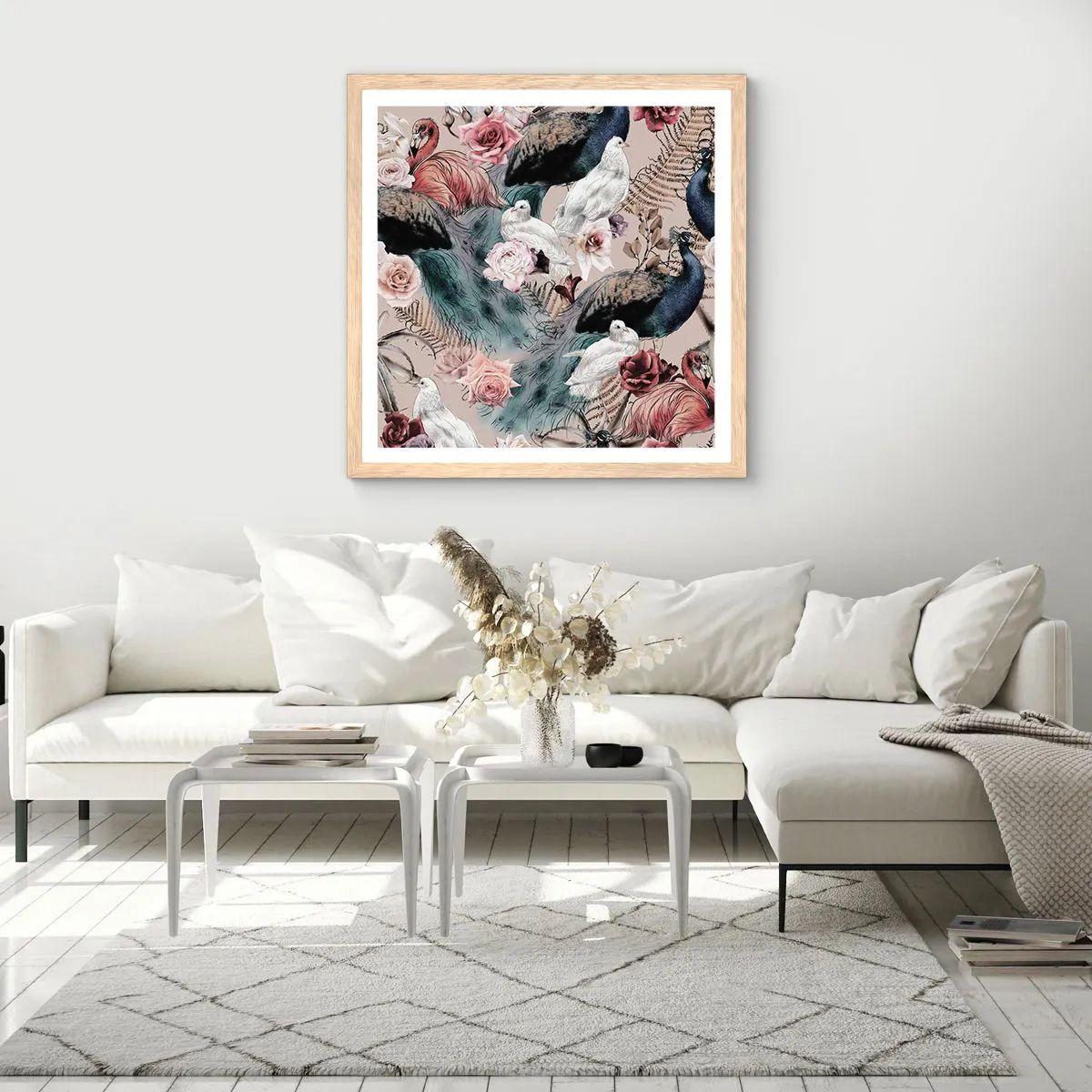 Plakát v rámu světlý dub - V palácové zahradě - 40x40 cm