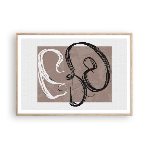Plakát v rámu světlý dub - Kompozice – hledání úplnosti - 100x70 cm
