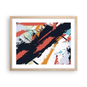 Plakát v rámu světlý dub - Dynamická kompozice - 50x40 cm