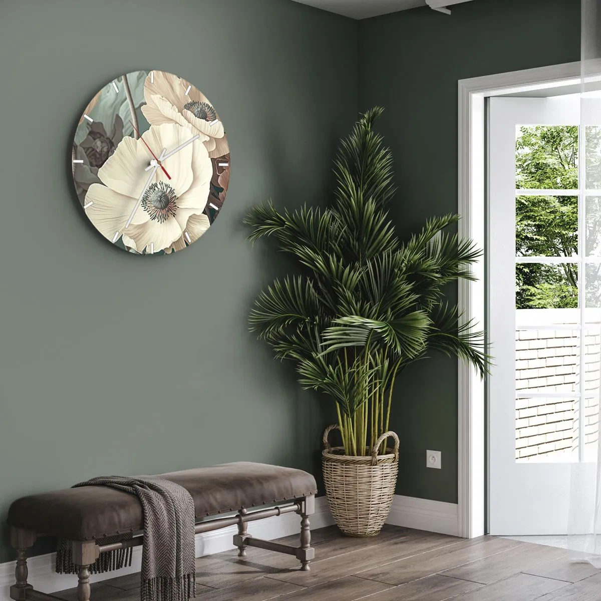 Nástěnné hodiny - Šepot máků - 40x40 cm