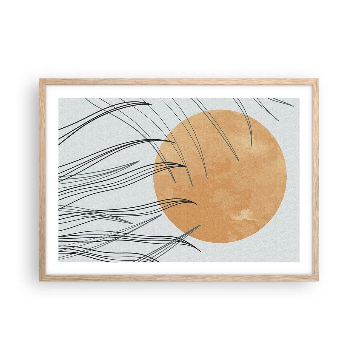 Plakát v rámu světlý dub - Vždy ke slunci - 70x50 cm