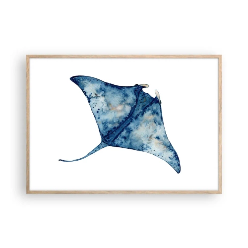 Plakát v rámu světlý dub - Život v modři - 100x70 cm