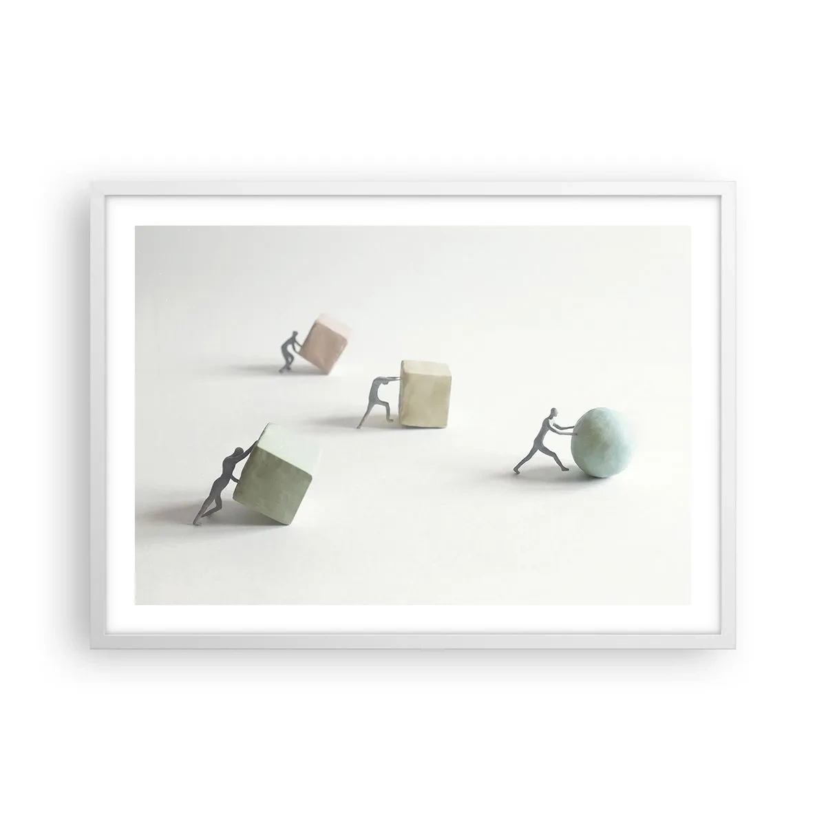 Plakát v bílém rámu - Život samotný - 70x50 cm