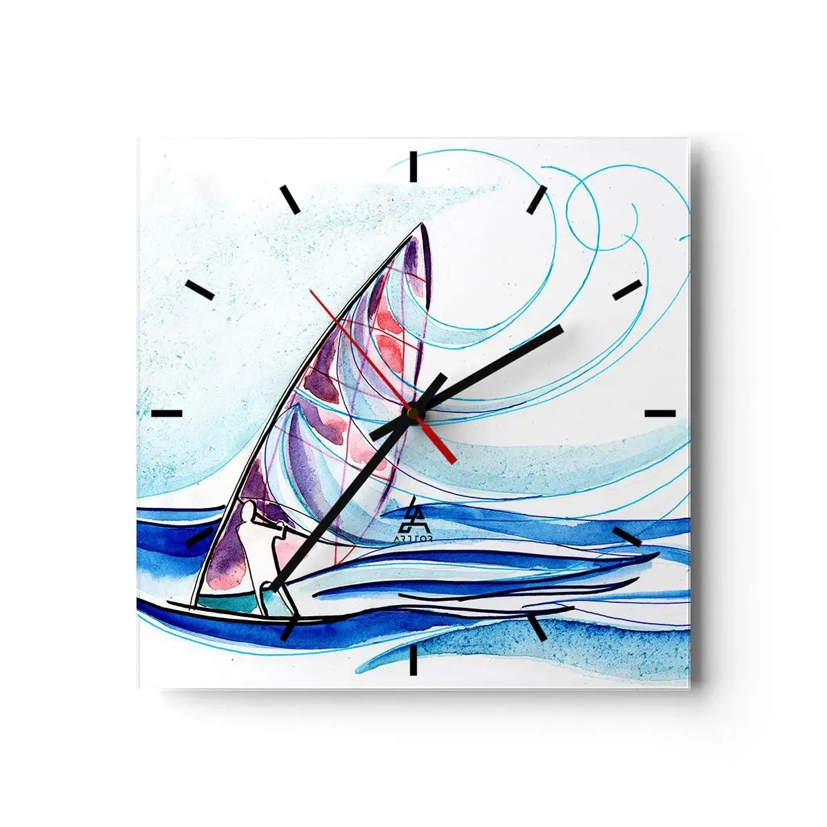 Nástěnné hodiny - S větrem v rytmu vln - 30x30 cm