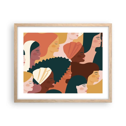 Plakát v rámu světlý dub - Pouze ženskost - 50x40 cm