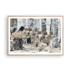 Plakát v rámu světlý dub - Rodina a přátelé - 100x70 cm