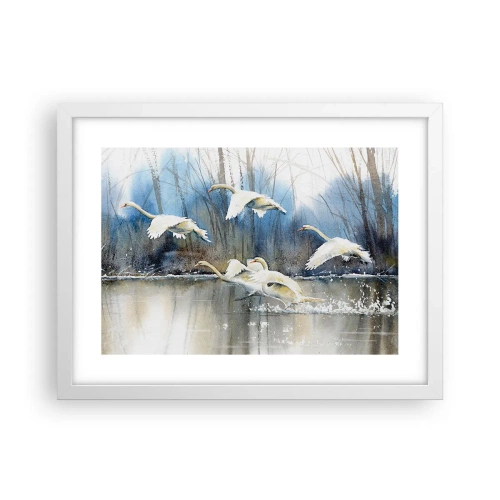 Plakát v bílém rámu - Jako v povídce o divokých labutích - 40x30 cm