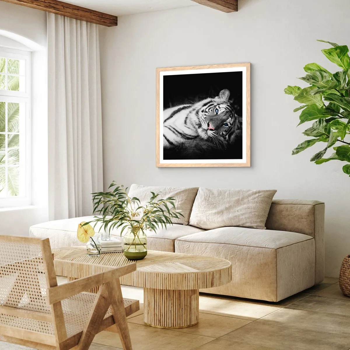 Plakát v rámu světlý dub - Divočina a klid - 30x30 cm