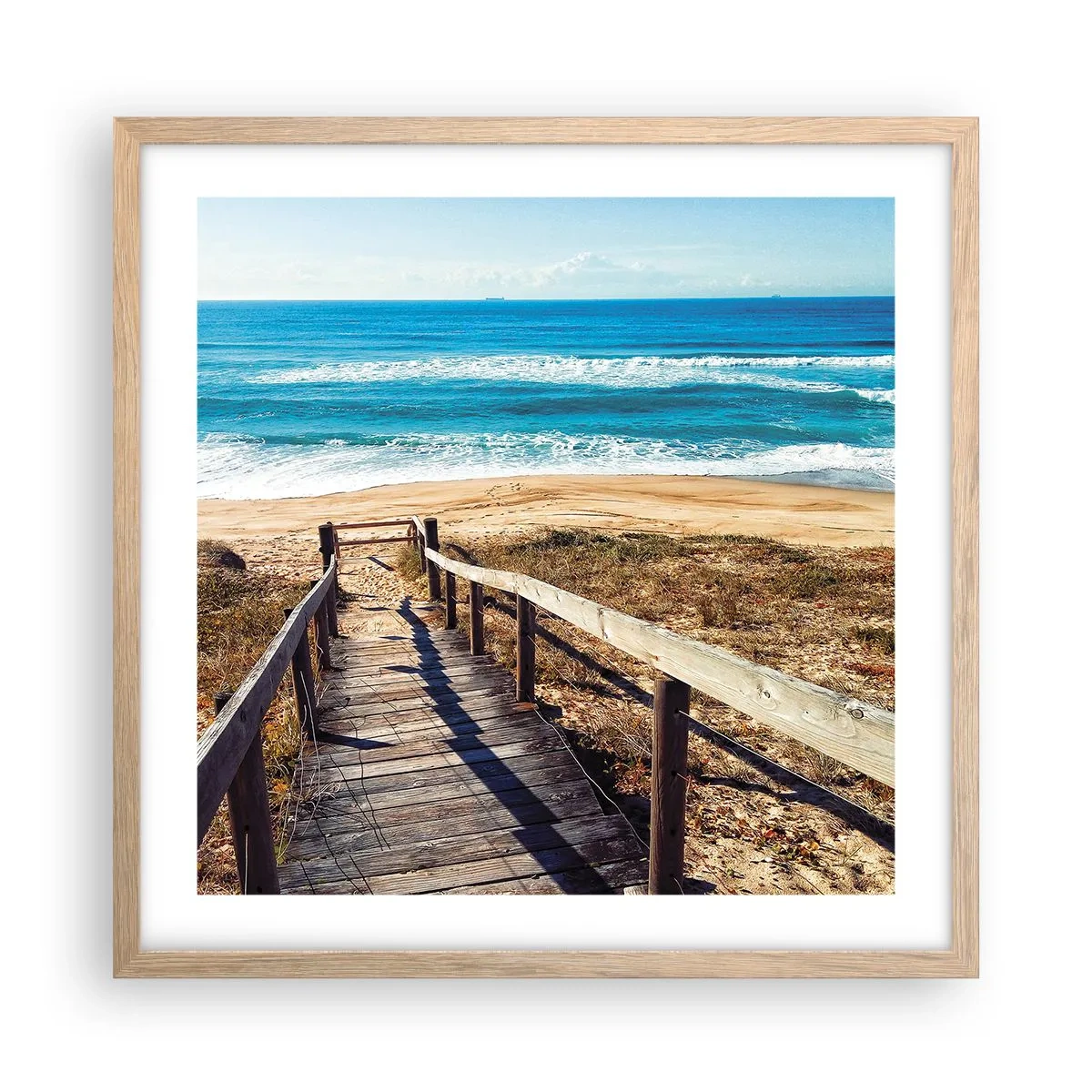 Plakát v rámu světlý dub - Běž! - 50x50 cm