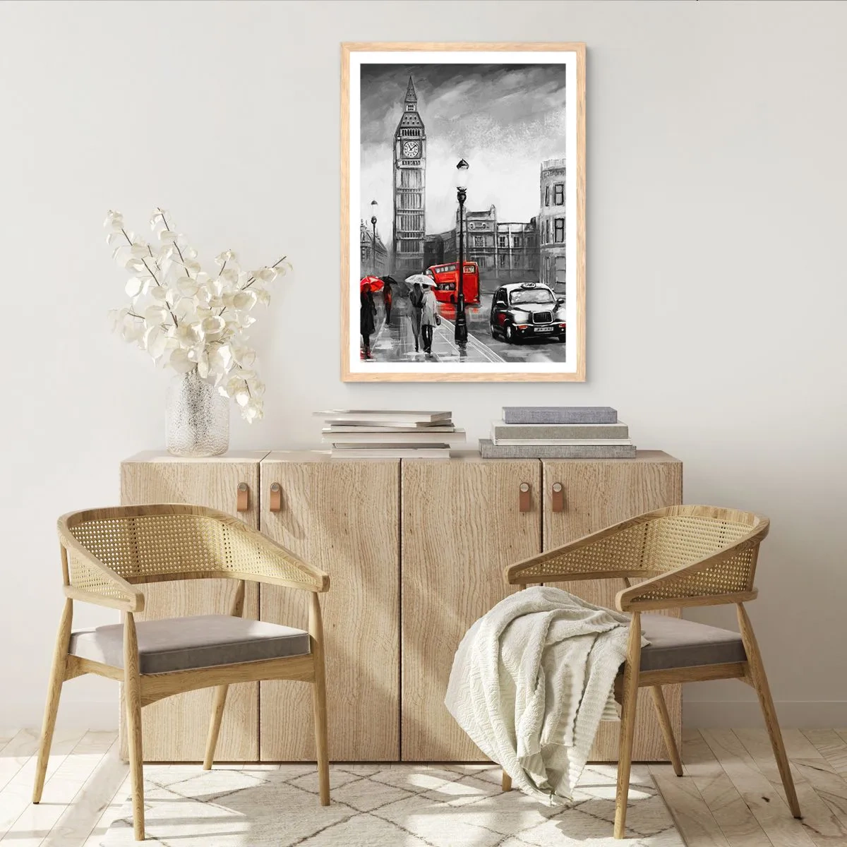 Plakát v rámu světlý dub - Vůbec ne šedé město - 70x100 cm