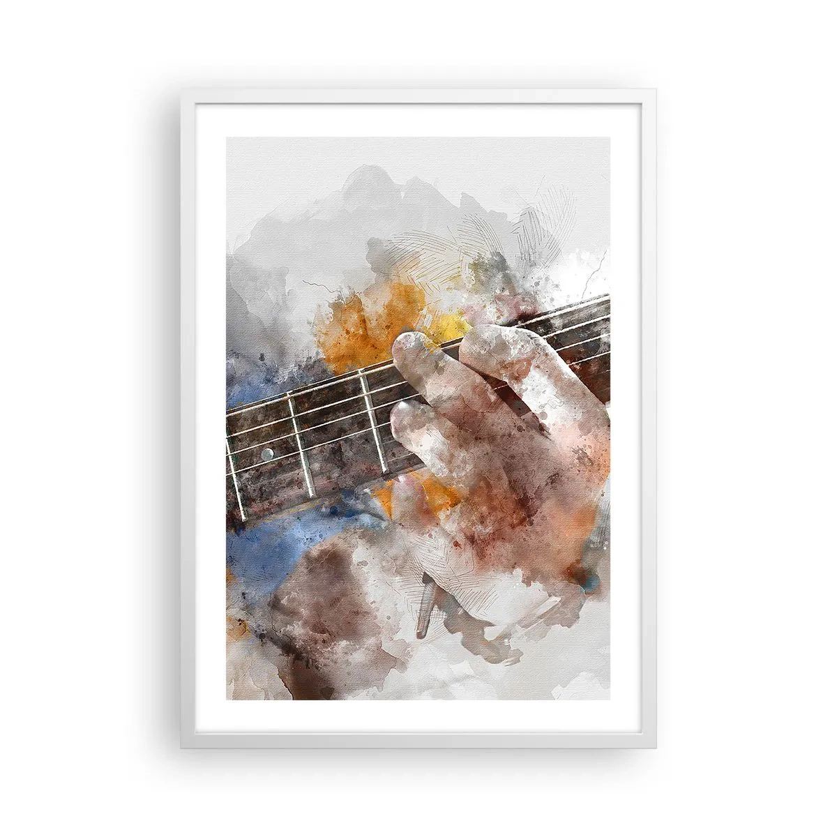 Plakát v bílém rámu - Poezie mezi strunami - 50x70 cm