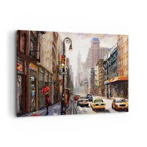 Obraz na plátně - New York – barevný i v dešti - 100x70 cm
