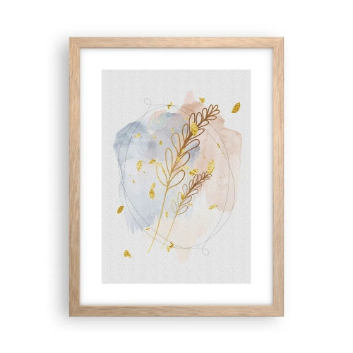 Plakát v rámu světlý dub - Zlatý závan - 30x40 cm