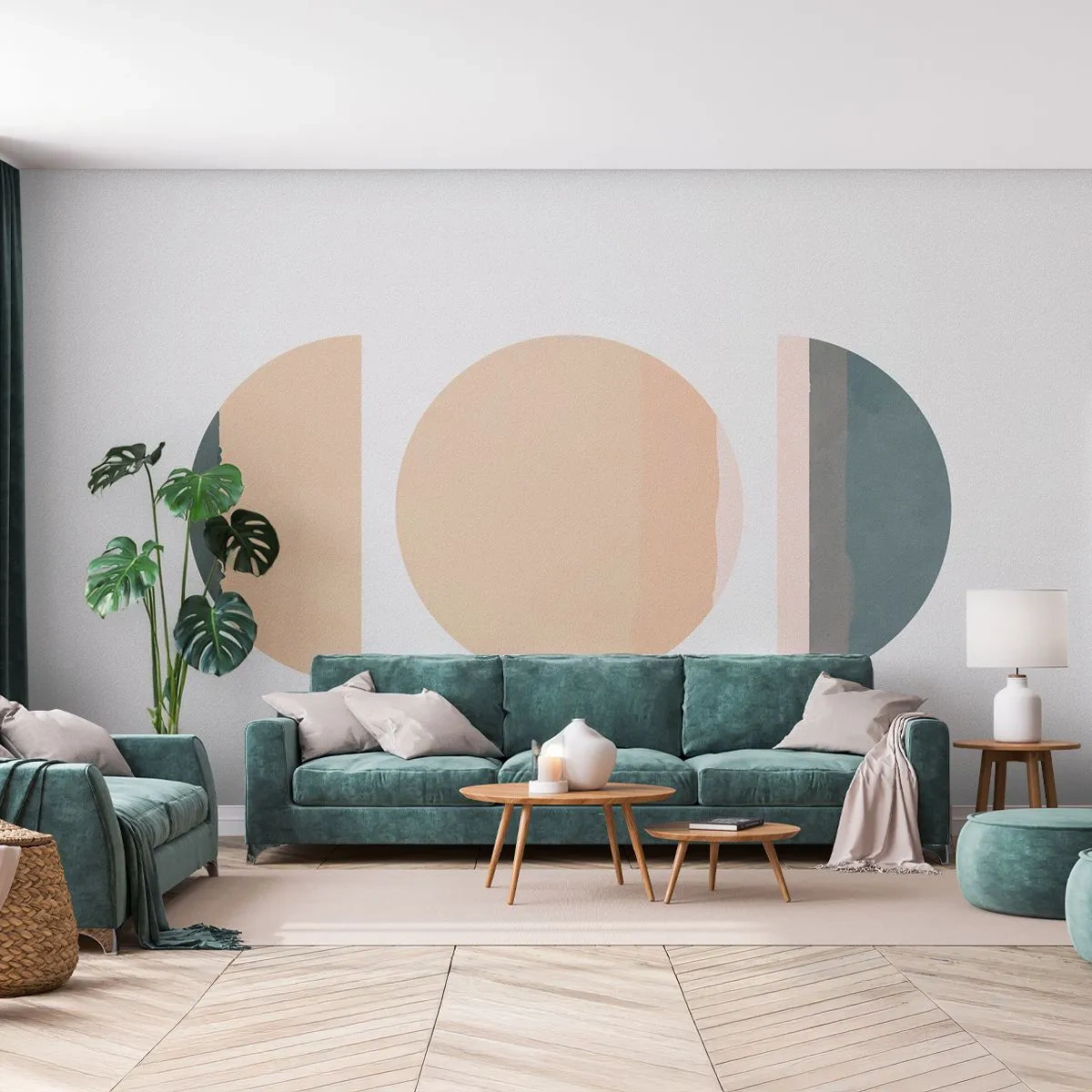 Fototapeta Samolepicí Deluxe Sticker - Kruh za kruhem - Abstrakce, Kus, Moderní umění - 250x175 cm