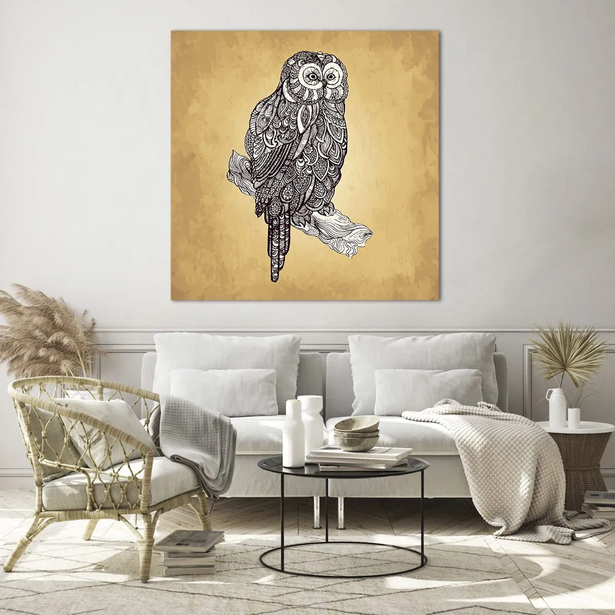 Obraz na skle - Mistrovské ornamenty moudrosti - 50x50 cm