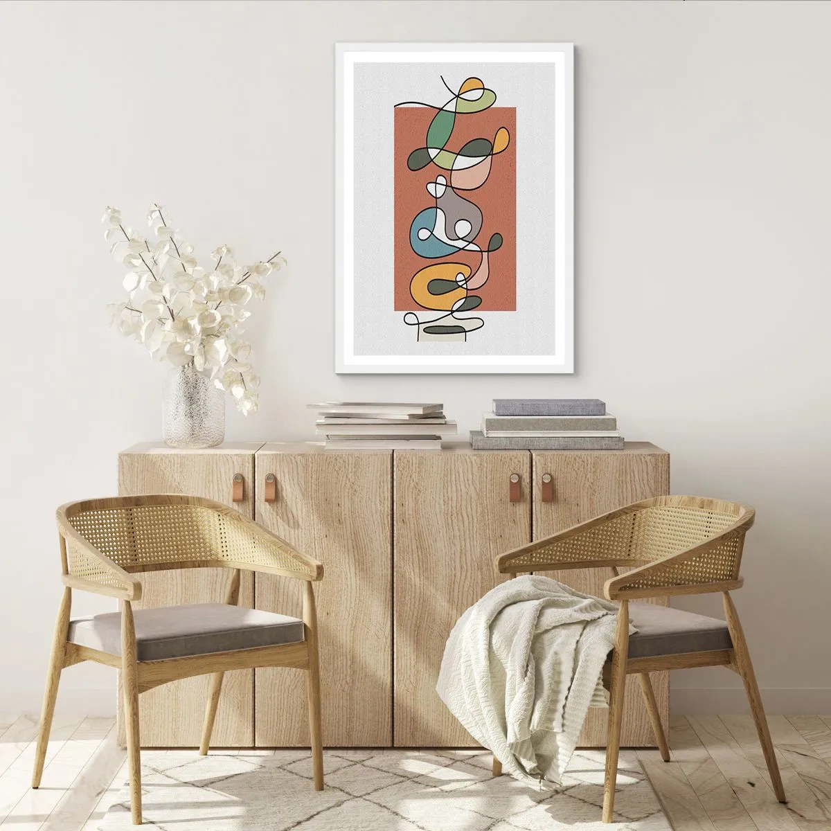 Plakát v bílém rámu - Abstrakce: barevné dovádění - 70x100 cm