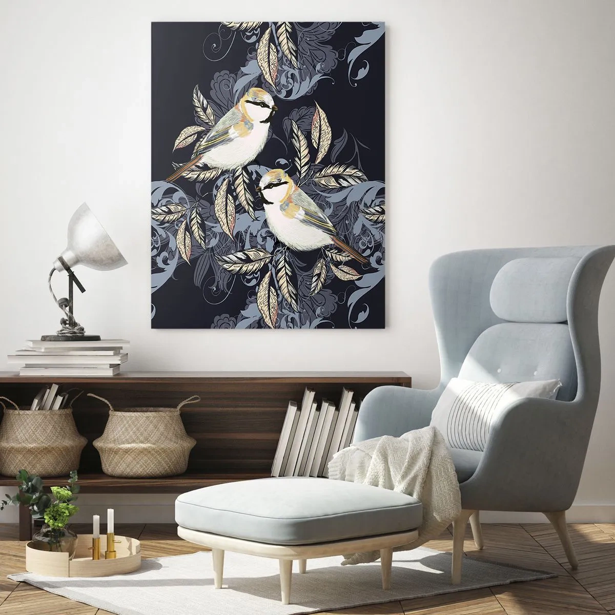 Obraz na skle - Žlutomodrá píseň - 50x70 cm