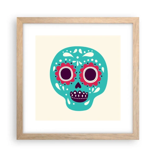 Plakát v rámu světlý dub - Život – zábava až do smrti - 30x30 cm