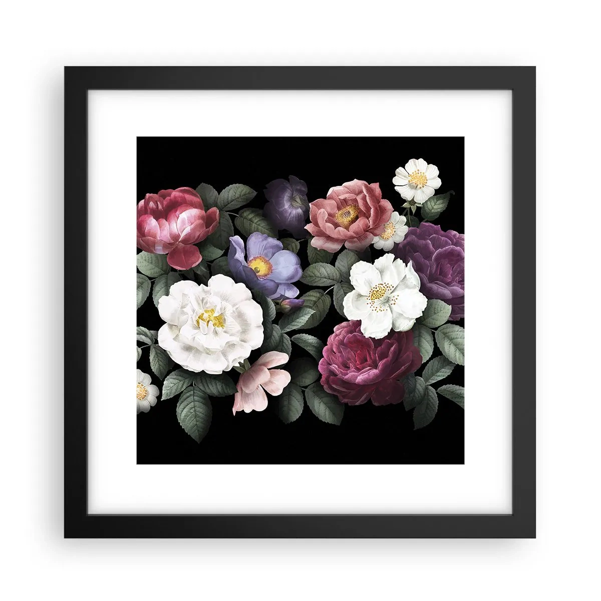 Plakát v černém rámu - Z anglické zahrady - 30x30 cm