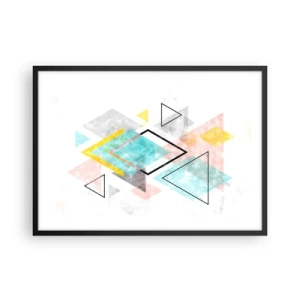 Plakát v černém rámu - Geometrická zábava - 70x50 cm