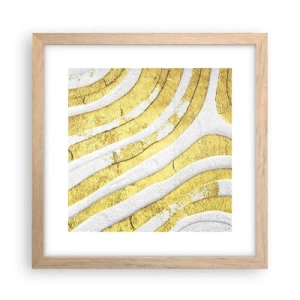 Plakát v rámu světlý dub - Kompozice v bílé a zlaté - 30x30 cm