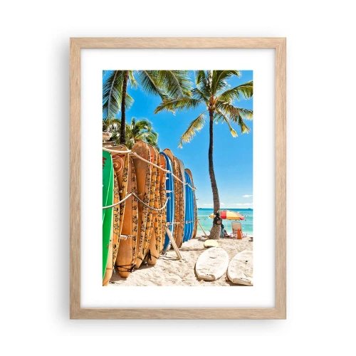 Plakát v rámu světlý dub - Slunečná zábava - 30x40 cm