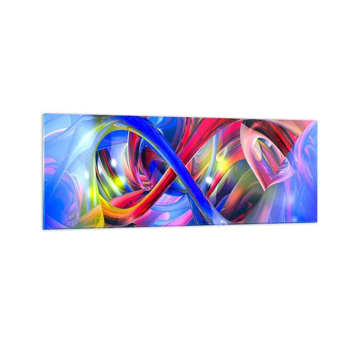 Obraz na skle - Tanec barev - 140x50 cm