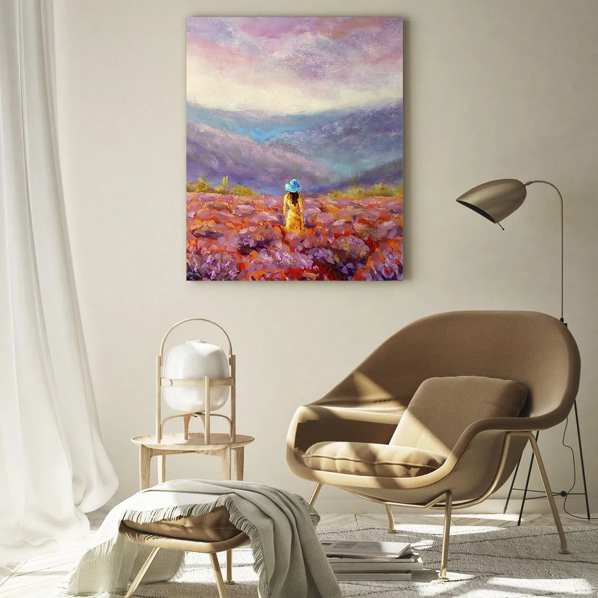 Obraz na skle - V levandulovém světě - 50x70 cm