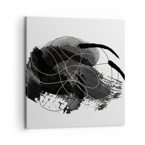 Obraz na plátně - Upletené z černé - 60x60 cm