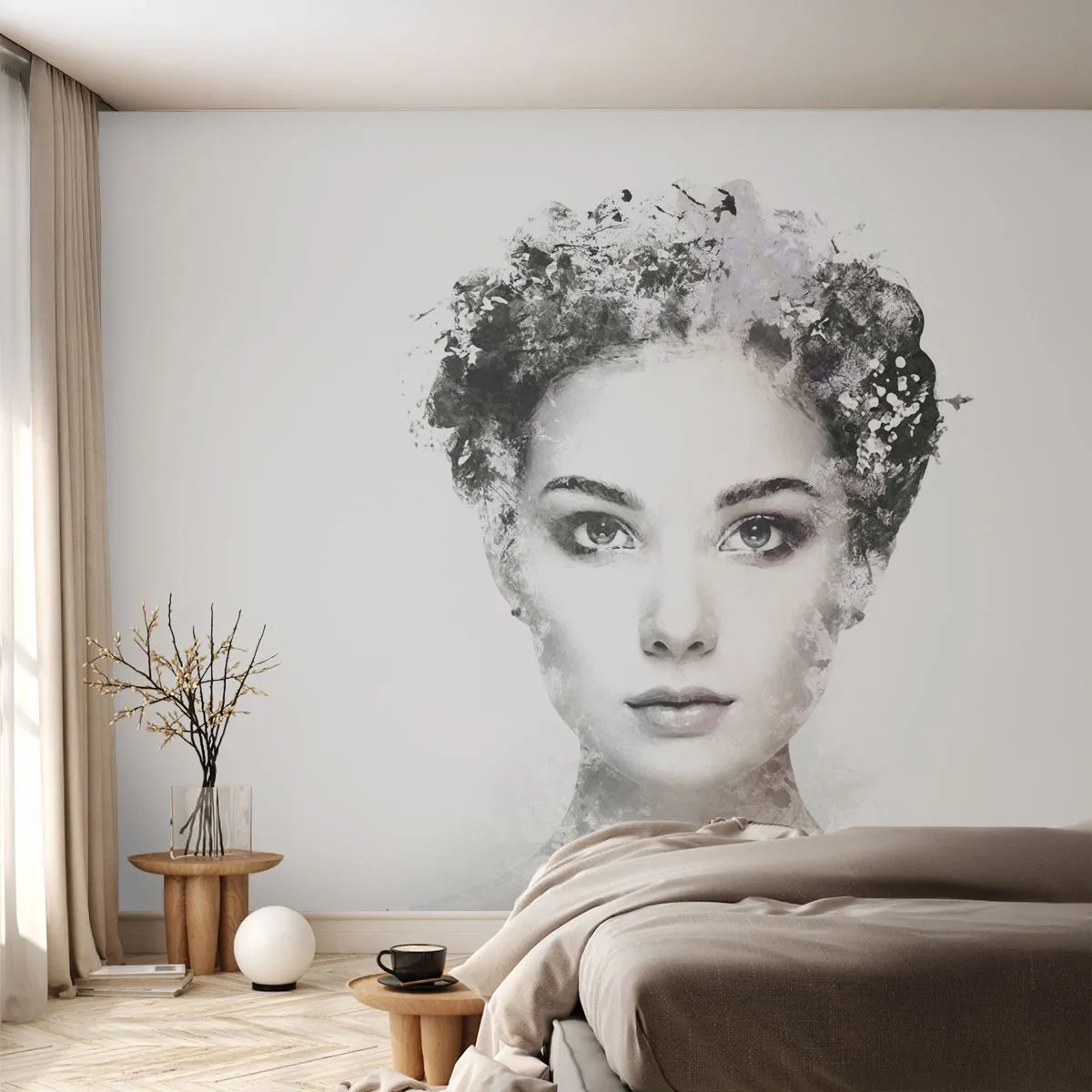 Fototapeta Samolepicí Deluxe Sticker - Velmi stylový portrét - ženská tvář, Žena, Abstrakce - 250x175 cm