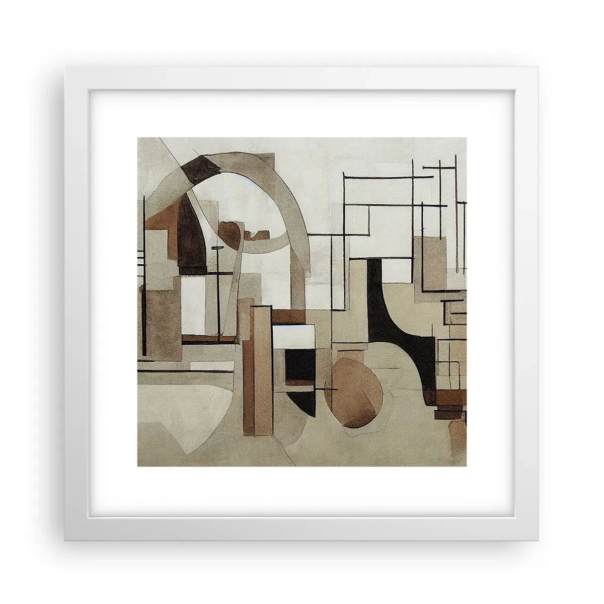 Plakát v bílém rámu - Městská krajina 2.0 - 30x30 cm