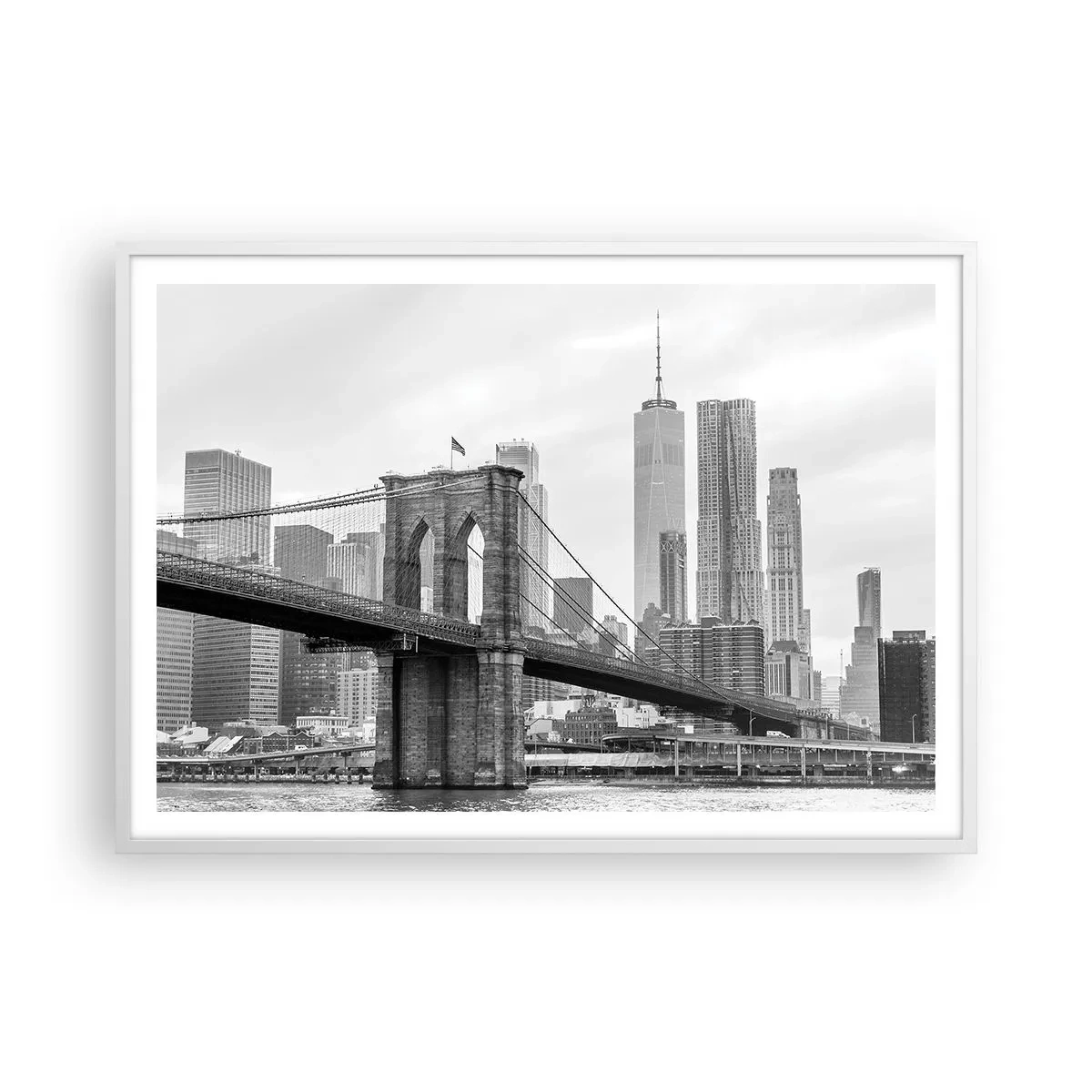 Plakát v bílém rámu - Newyorské zázraky - 100x70 cm