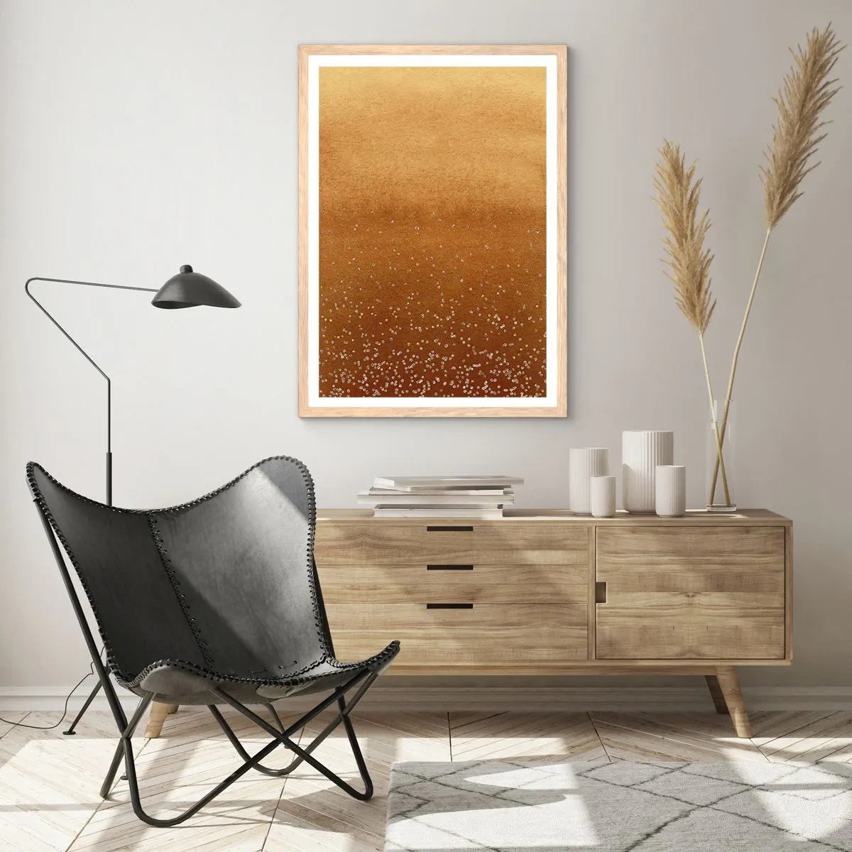 Plakát v rámu světlý dub - Zrození světla - 40x50 cm