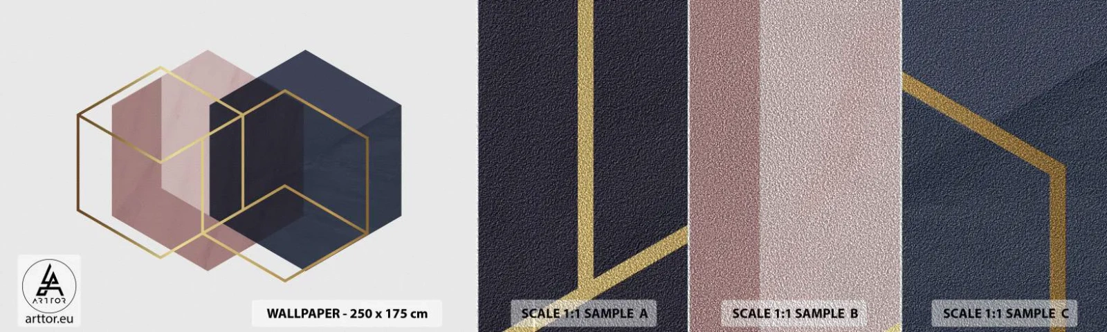 Vzor Fototapety Premium Sand - Síla jednoduchosti - Abstrakce, Kus, Hexagen - 100x30 cm