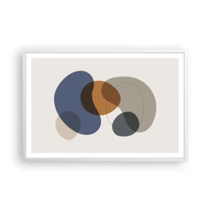 Plakát v bílém rámu - Kapky barev - 91x61 cm