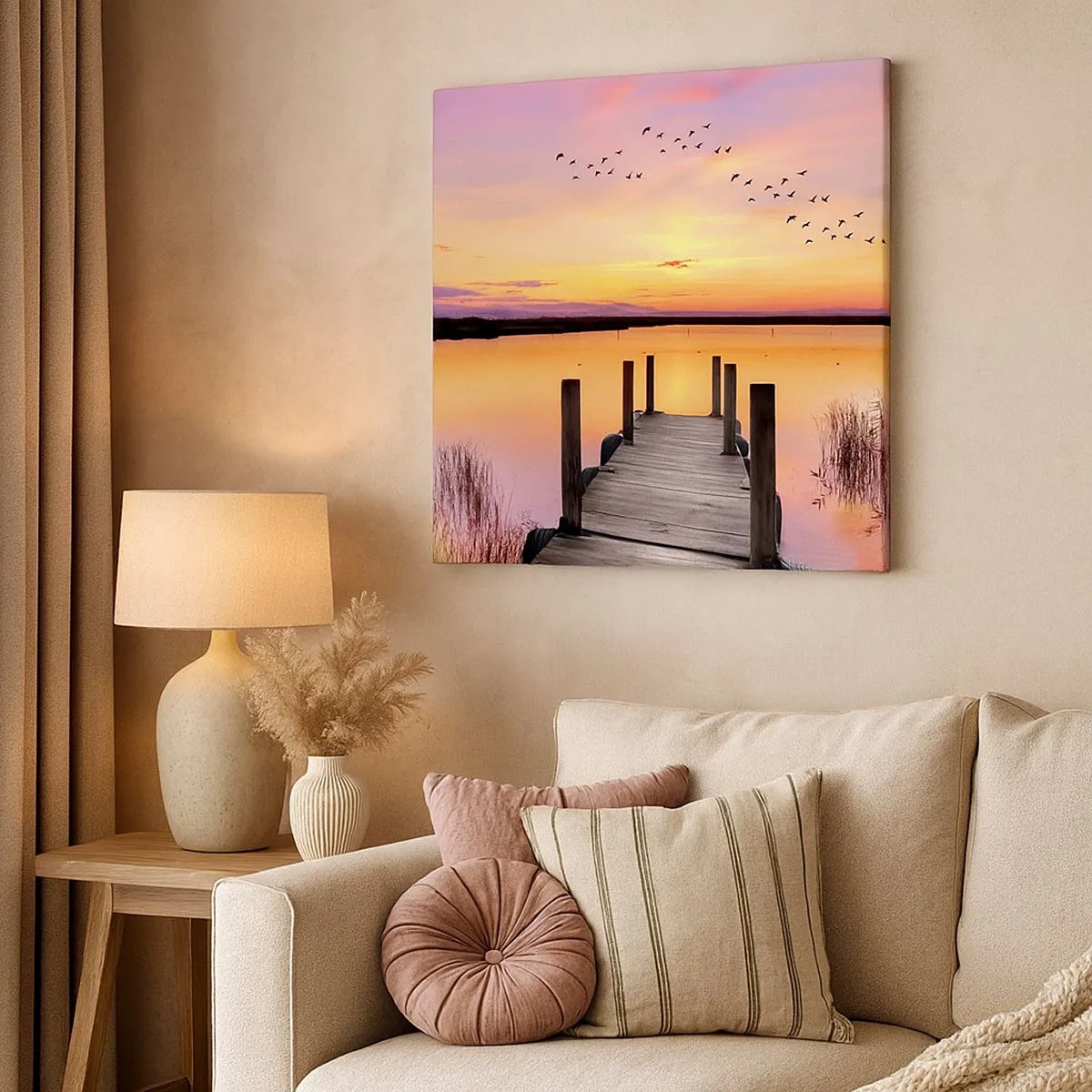 Obraz na plátně - Fialové tiché svítání - 30x30 cm