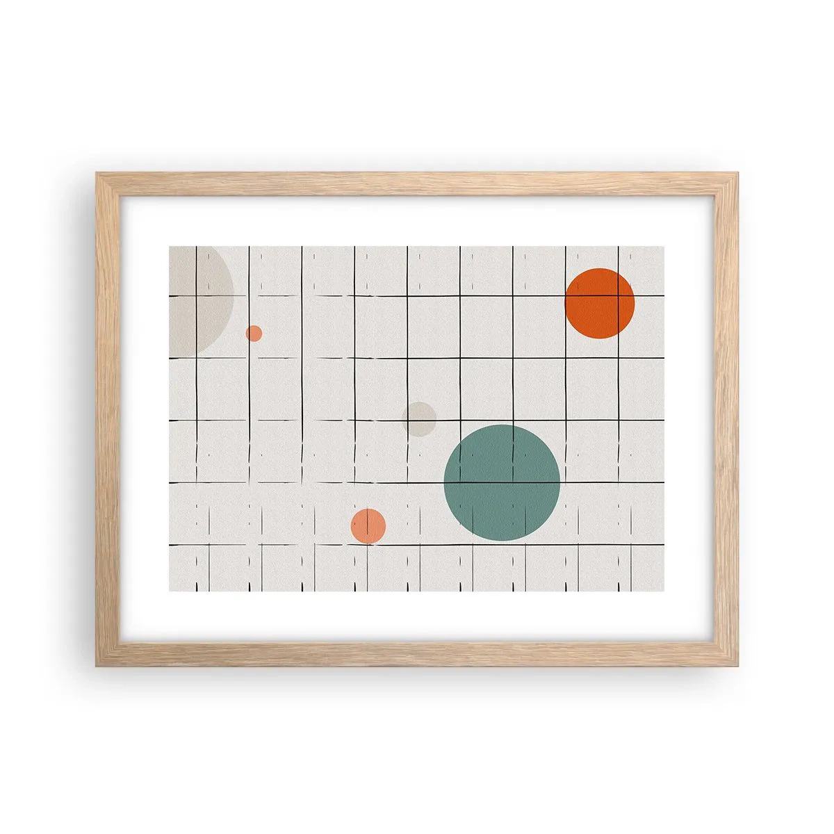 Plakát v rámu světlý dub - V pasti. My nebo ony? - 40x30 cm