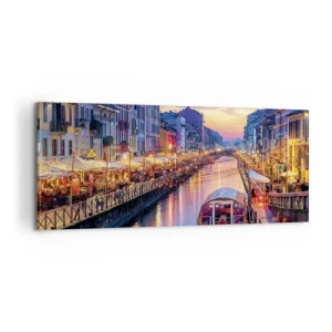Obraz na plátně - Večer plný světla a zábavy - 100x40 cm
