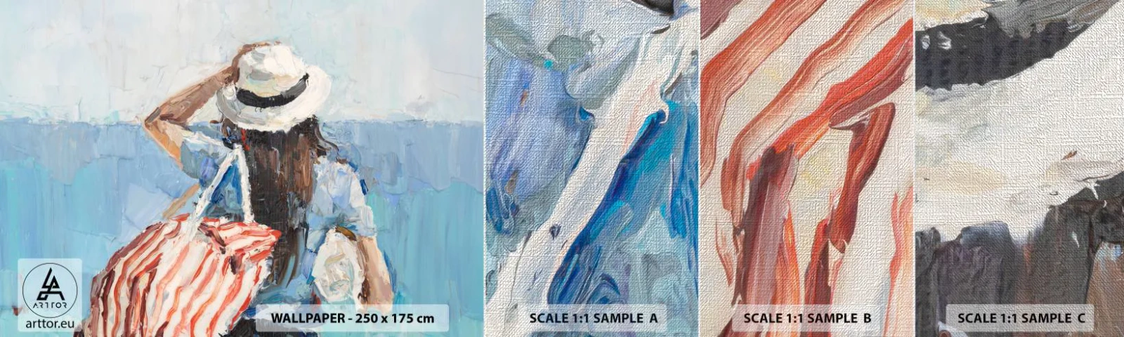 Vzor Fototapety Premium Canvas - Vítej na dovolené - Pláž, Žena, Námořní - 100x30 cm