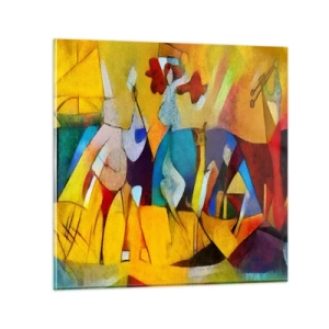 Obraz na skle - Slunce - život - radost - 30x30 cm