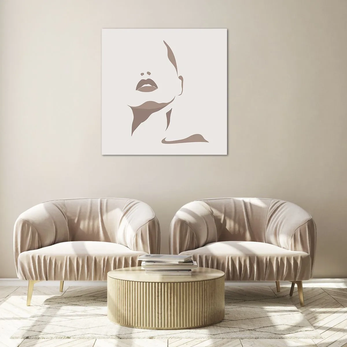 Obraz na skle - Stvořená ze světla a stínu - 70x70 cm