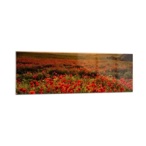Obraz na skle - Mezi vlnami šumících luk, mezi záplavou květů - 160x50 cm