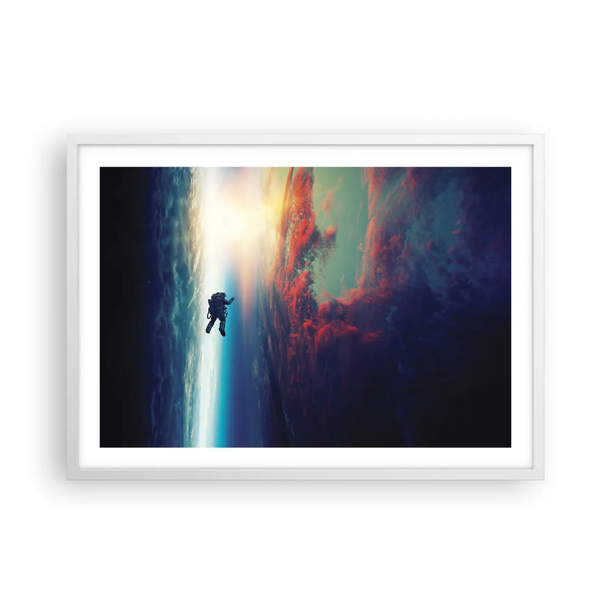 Plakát v bílém rámu - Tváří v tvář vesmíru - 70x50 cm