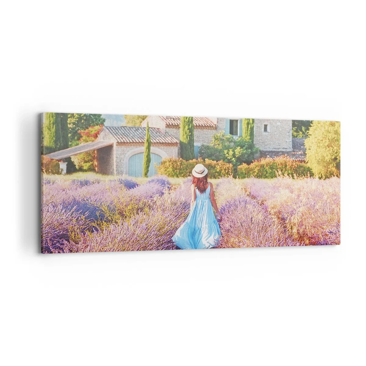 Obraz na plátně - Levandulová dívka - 100x40 cm