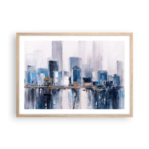 Plakát v rámu světlý dub - Newyorská imprese - 70x50 cm