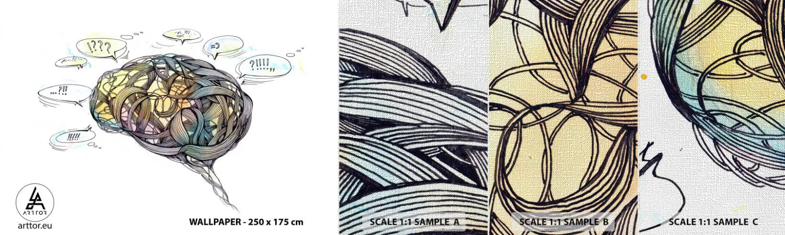 Vzor Fototapety Premium Canvas - Člověk - velká hádanka - Abstrakce, Mozek, Grafika - 100x30 cm