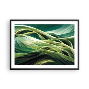 Plakát v černém rámu - Abstraktní hra na zelenou - 70x50 cm