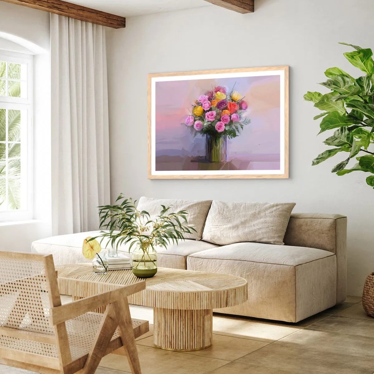 Plakát v rámu světlý dub - Zachycená krása - 70x50 cm